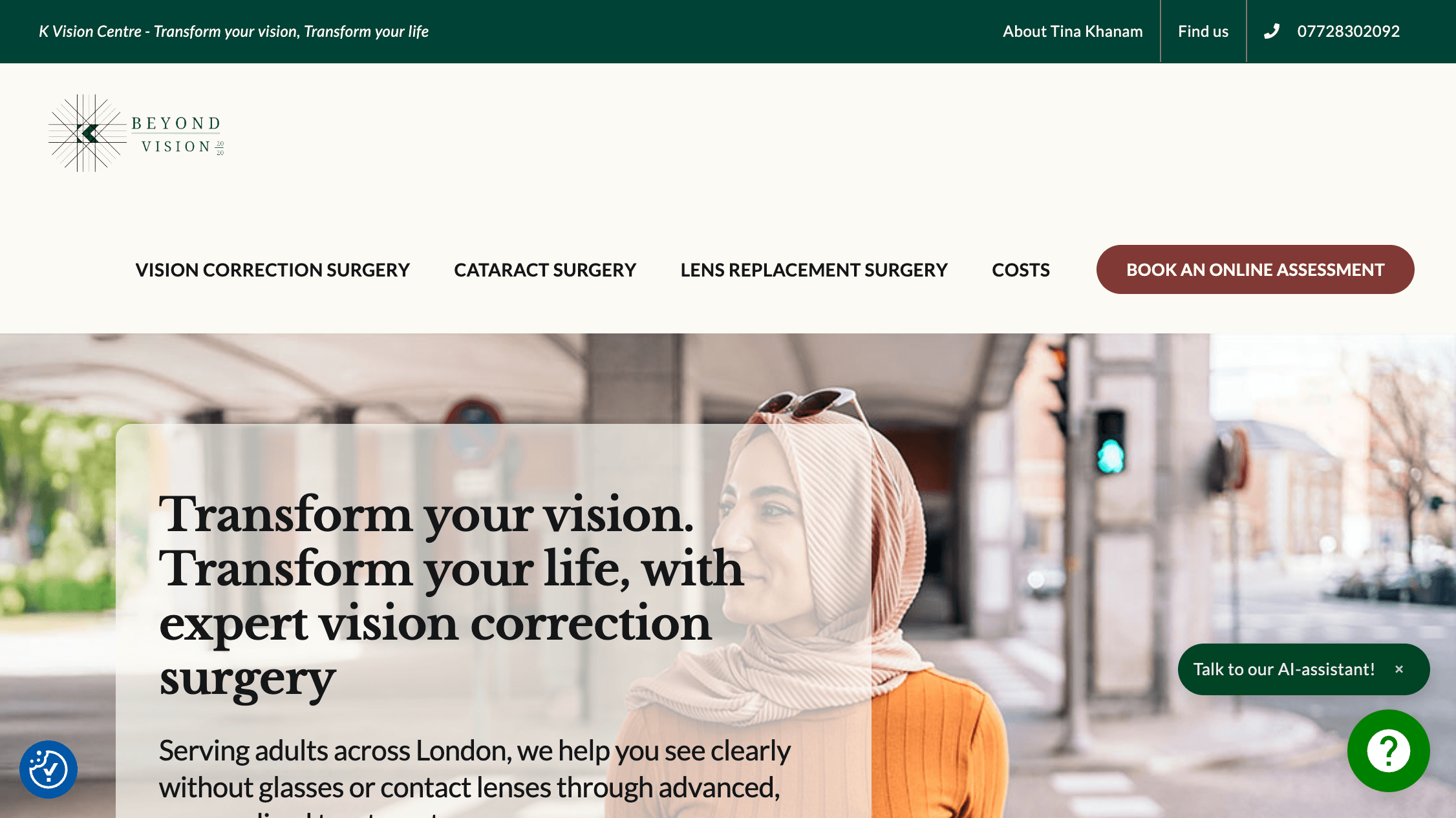 K Vision Centre website preview